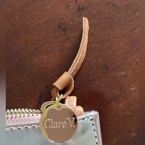 Clare V. Margot Wallet Clutch w/ Tabs Metallic Silver - Picture 2 of 9